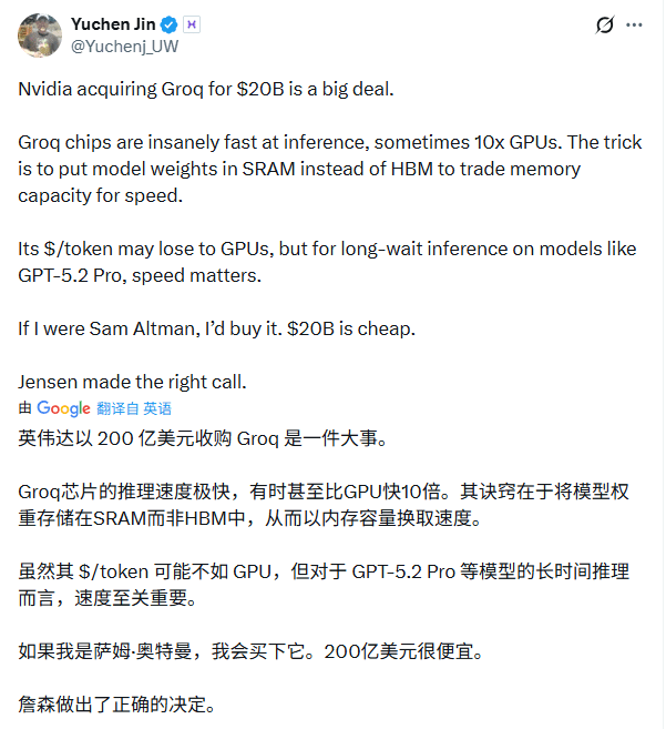 英伟达200亿收购Groq：技术挑战者成资本棋子