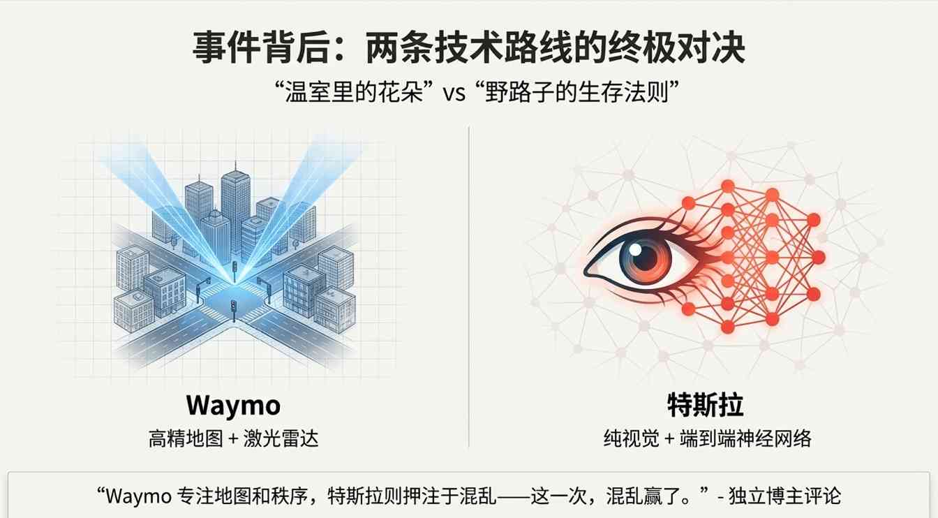 Waymo自动驾驶瘫痪，特斯拉技术胜出