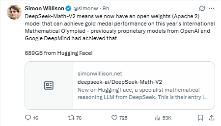 趁硅谷过节“开大”！DeepSeek上线“奥数金牌”