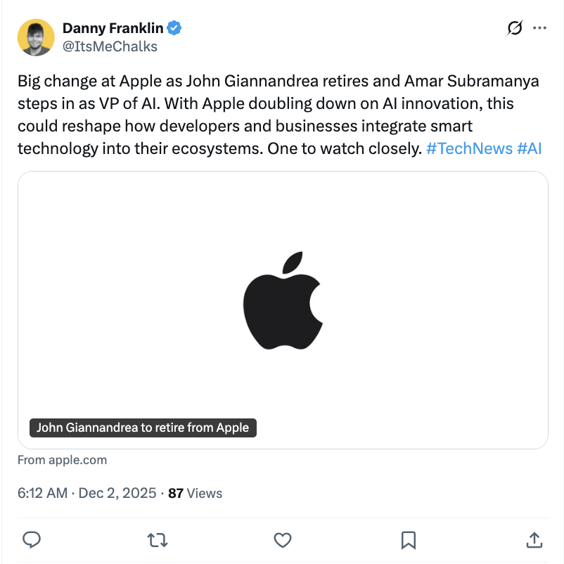 Siri笨到让库克“破防”！苹果AI换帅：挖来印度