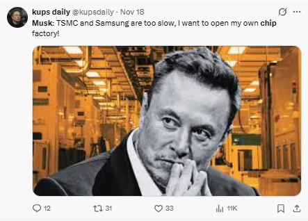 “给不出2000亿颗芯片？行，我自己来！”马斯克