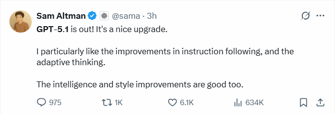 深夜重磅！GPT-5.1发布，奥特曼大谈情商，OpenA
