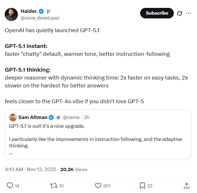 深夜重磅！GPT-5.1发布，奥特曼大谈情商，OpenA