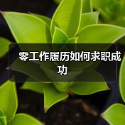 零工作履历如何求职成功(图2) 零工作履历如何求职成功(图2)