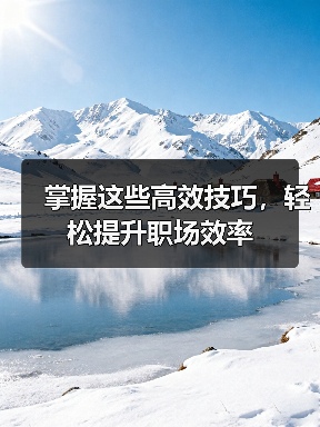 掌握这些高效技巧,轻松提升职场效率(图3) 掌握这些高效技巧,轻松提升职场效率(图3)